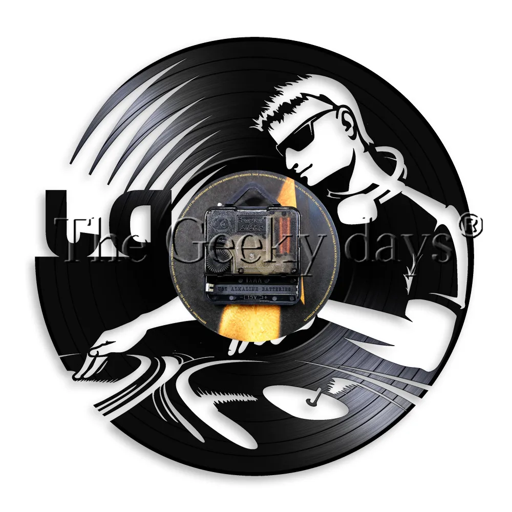 1 шт DJ смеситель диск Jockey Виниловая пластинка настенные часы современный рок-н-ролл Светящиеся светодиодный ночник Творческий дом Декор