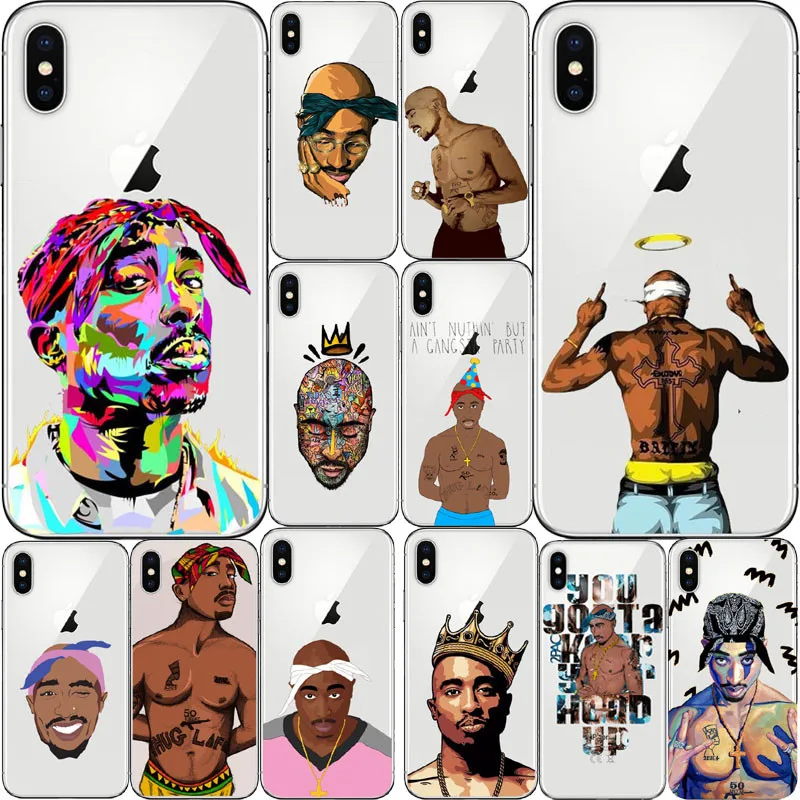 2Pac для телефона с изображением Тупака Амару Шакура Makaveli мягкий прозрачный ТПУ