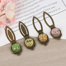 Сушеные цветы романтического дизайна ретро из металлического сплава бронзовые в виде книжных закладок книжная закладка для документов Diy подходит для подарка школьного офисного декора