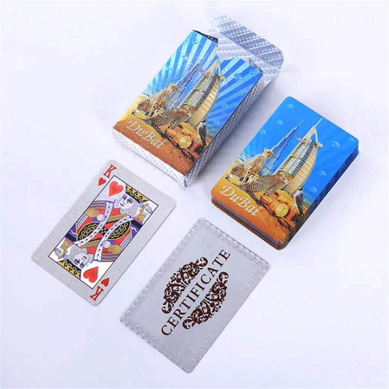

Dubai Leopard Gold Poker Poker Game Deck Gold Foil Poker Set Plastic Magic Card Waterproof Card Case