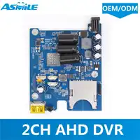 NEW hot sale Asmile Real time 2CH Mini AHD DVR PCB Board up to 1080P and 30fps support 256GB sd Card