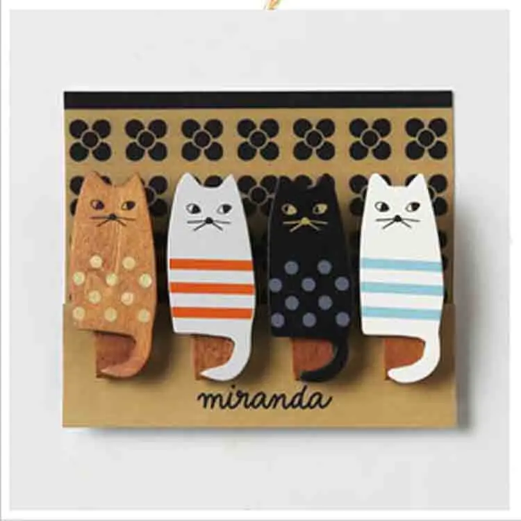 

1set ZAKKA Miranda cat animal wooden clothes hanging clip Foreign trade original small clip direct wholesale