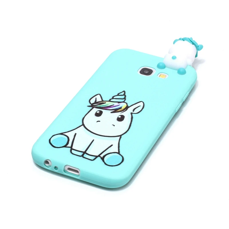 Etui для samsung Galaxy A5 2017 чехол телефона 3D Единорог Panda собачий силиконовый на СПС Coque A3