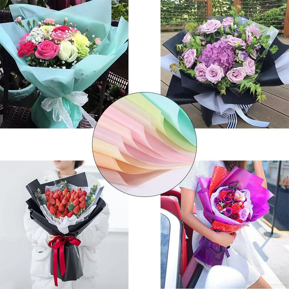 

20Pcs Florist Shop Flower Wrap Paper DIY Translucent Xmas Party Gift Box Decors