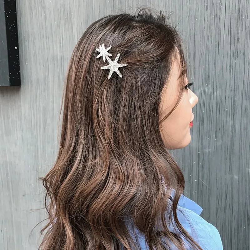 AOMU Корея блестящие хрустальные шпильки со стразами заколки Снежинка Кролик Форма заколки для волос аксессуары для волос
