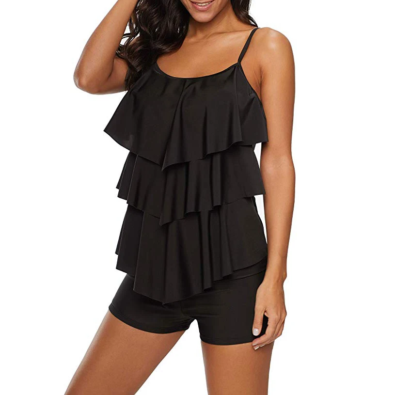 

Fashion Variety Of Printed Ruffled Split Bikini With Padded Swimsuit Two-piece swimwear For Women Biquini
