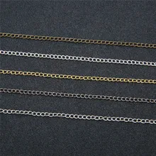 5 м/лот, серебро/золото/бронза/родий, железное металлическое ожерелье, цепочки, оптом, для DIY ювелирных изделий, изготовление материалов, ручная работа