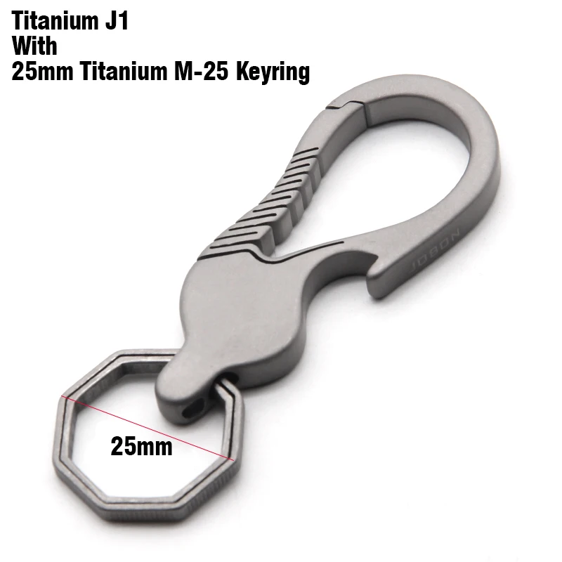 Настоящий титановый мужской брелок для ключей, пользовательский брелок для ключей, легкий титан, брелок EDC, роскошный бойфренд, лучший подарок - Цвет: Titanium-J1-TR25