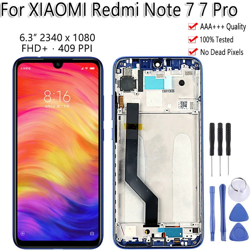 

6.3" Original AAA For Xiaomi Redmi Note 7 7 Pro LCD Display Touch Screen Digiziter Assembly Replacement For Redmi Note 7 LCD
