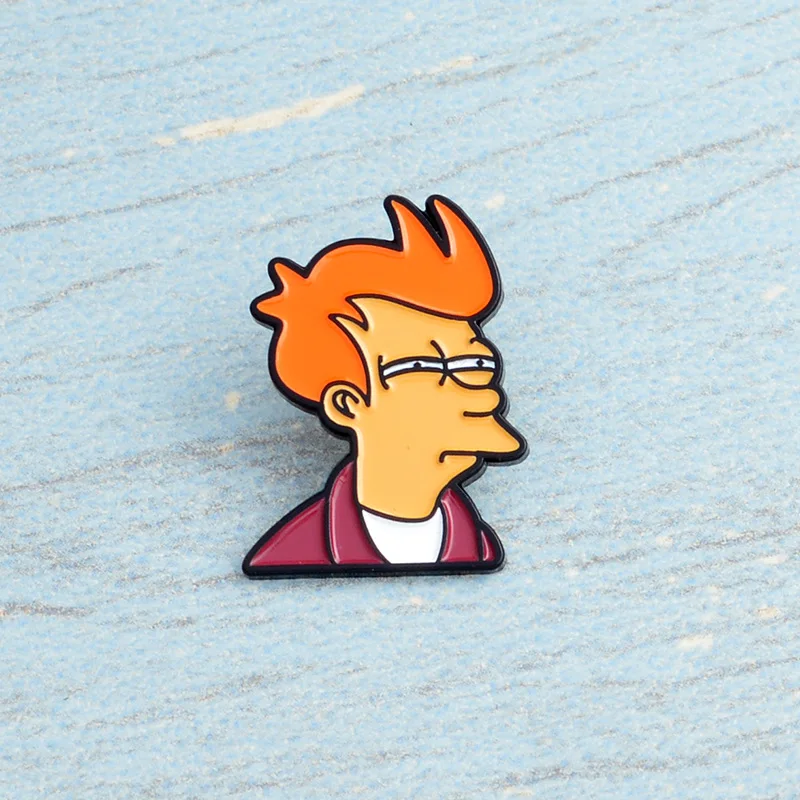 

Cartoon Futurama Philip J.Fry Figure Symbol Metal Badge Brooch Pin Chest Button Cosplay Prop