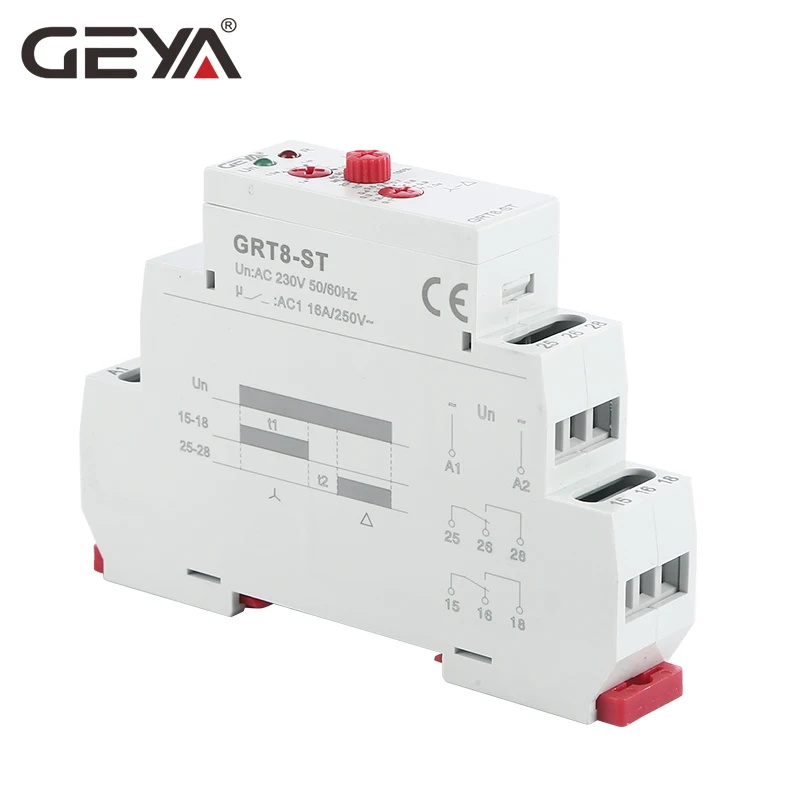 GEYA Delay on Star Delta Controller Relay 16A Soft Starter for the Motor Protection Relay AC230V, AC415V, AC/DC1