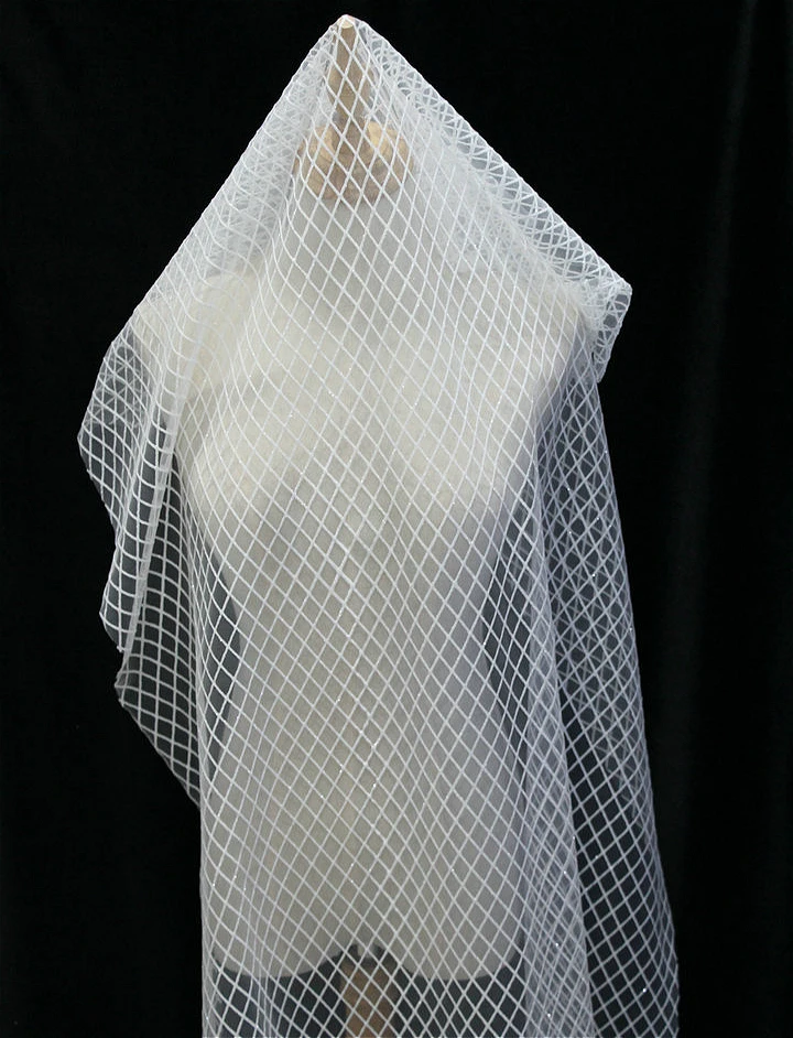 

130cm Wide Solid Color Gilding Off White Mesh Fabric Designer Original Sexy And Transparent Wedding Dress Skirt Diy Sewing Cloth