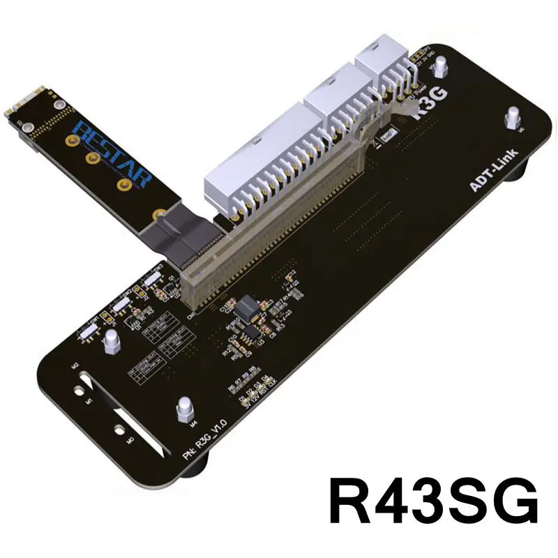 Внешняя подставка для видеокарты M.2 keyM NVMe кронштейн с кабелем Riser PCIe3.0 x4 25 см 50 32Gbs