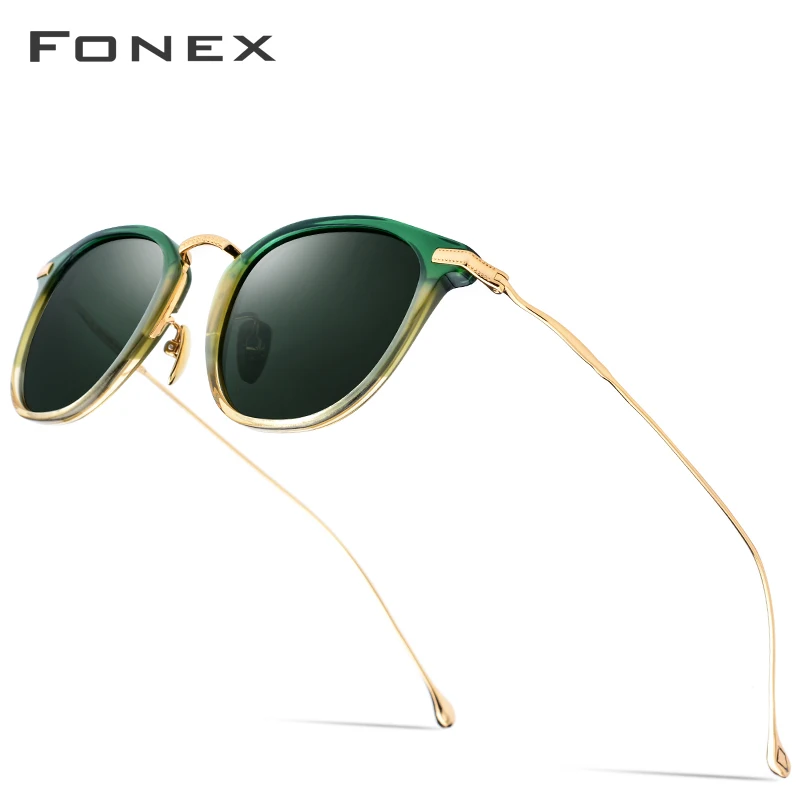 

FONEX B Titanium Acetate Polarized Sunglasses Men High Quality Brand Designer Vintage Square Sun Glasses for Women T839