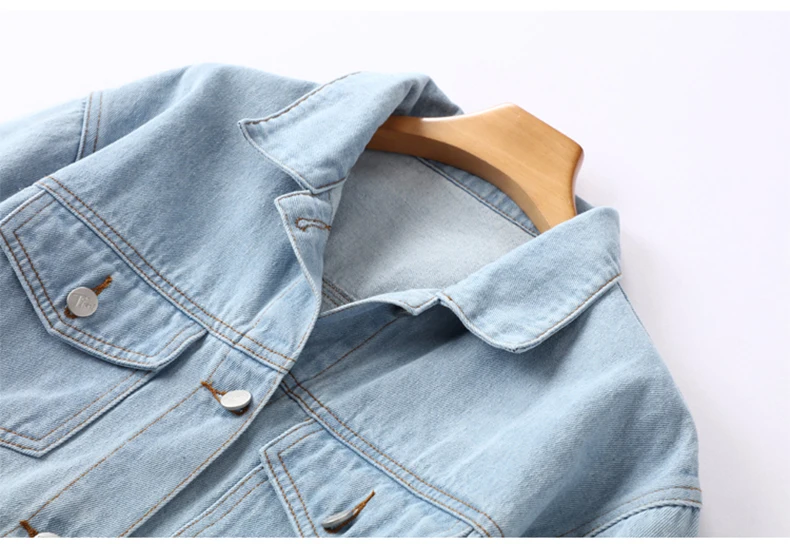 Basic Jeans Jacket Women Black Light blue Spring Autumn Woman Denim Womens Coat And Jackets Jean Slim Short Type Jacket Feminina (10)
