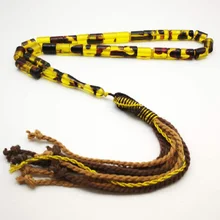 Tespih islam Tasbih 33 смоляные Специальные Цветные и ручные кисточки 33 бусины исламские браслеты 2 цвета желтый и красный мусульманский четки