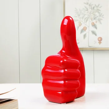 

Creative Abstract Red Ceramic Craft Ornaments Living Room Wine Cabinet Porch Desk Decoration Figurines & Miniatures Modern Gifts