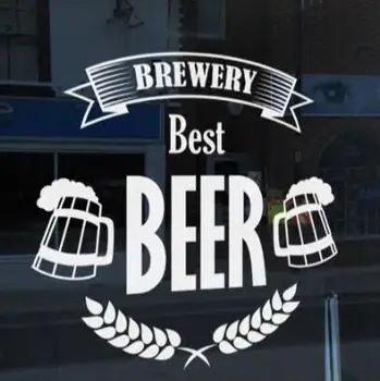 

Meer Wall Sticker Beer fried chicken Shop Beer Sign Logo Mural Wall Decal Beer Pub Bar Shop Window Glass Decoration