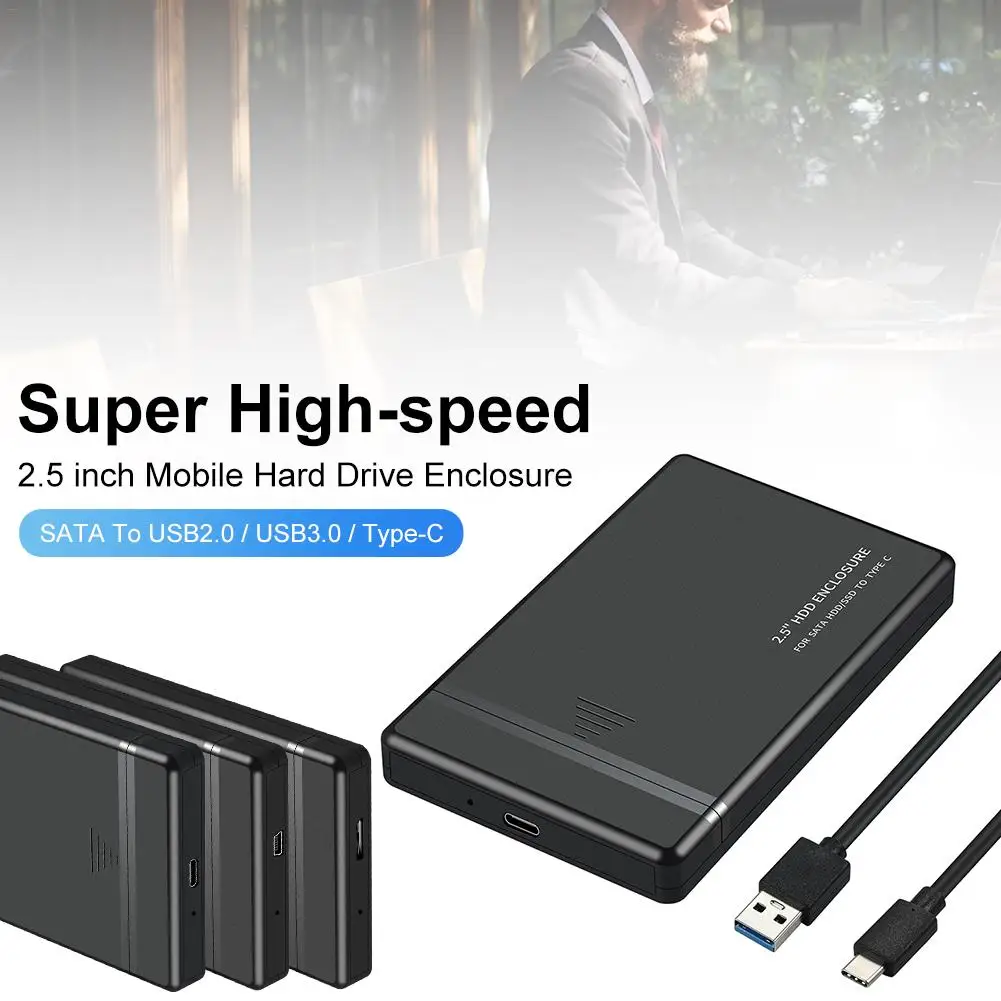 

SATA 2.5" USB2.0 3.0 Type-C 3.1 Mobile HDD 5Gbps Laptop External Hard Drive Enclosure Hard Disk Case Maximum Support 3BT