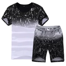 2019 Summer New Fashion Summer Short Sets Men T Shirt Casual Suits For Men Chinese Style Suit Sets T Shirt +Pants 4XL