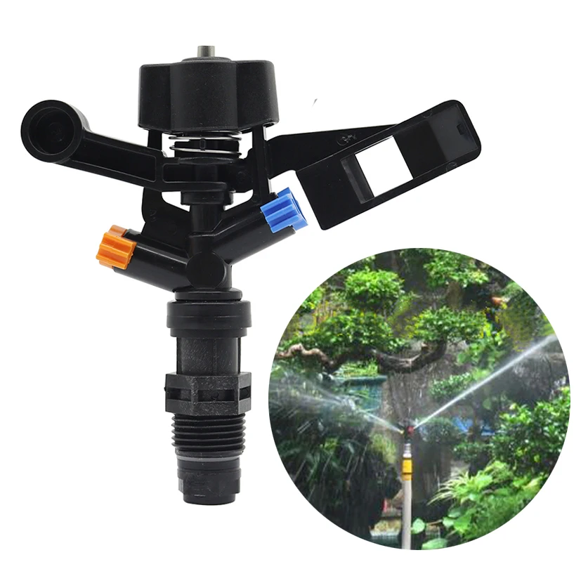 

Rotate Rocker Arm Sprinkler 360 Degrees Auto-rotate Two Holes Water Spray Head Agriculture Tools 1/2" Male Thread 20 Pcs