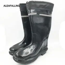 Aleafalling Для мужчин черный шахтерские ботинки Нескользящие безопасности износостойкие толстый хлопок охватывает непромокаемые сапоги из