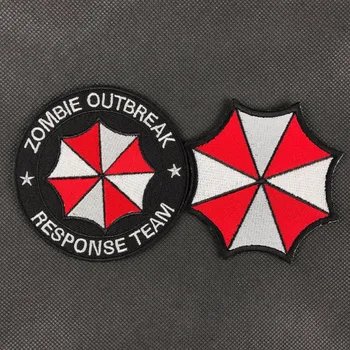 

5pcs Embroidery Zombie Outbreak Response Team Patch Hook Loop Umbrella Corporation Tactical Patch Combat Badge Military Brassard