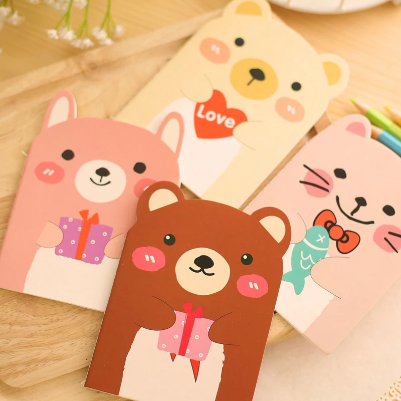 

Portable Notebook Stationery Notepad Creative Cute Cartoon Bears Note Pad Student Vocabulary Words Recite