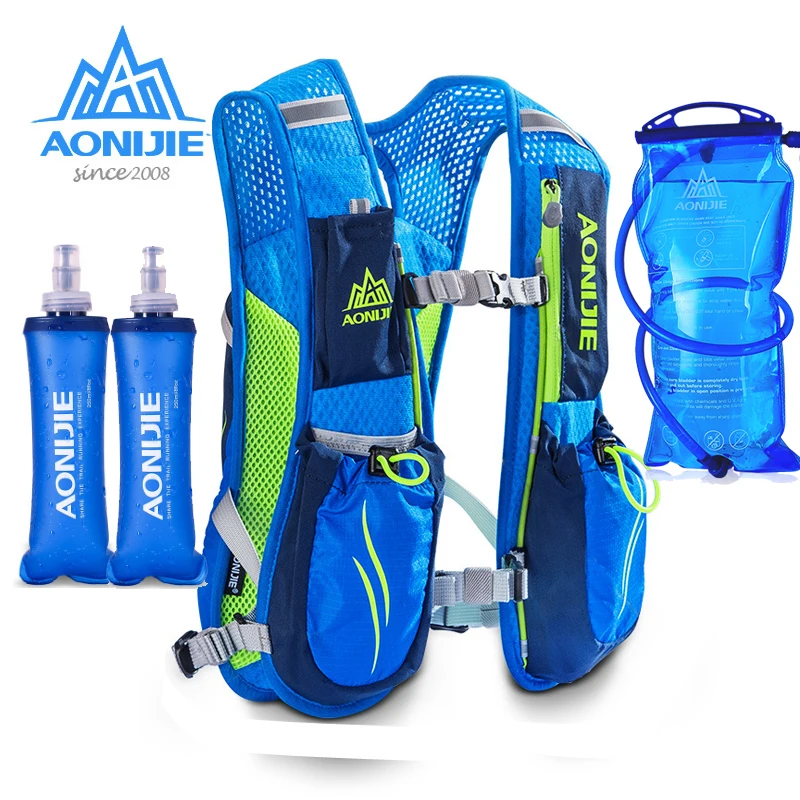 Nuevo AONIJIE corriendo maratón hidratación de Nylon 5.5L correr al aire libre bolsas mochila de senderismo chaleco maratón mochila ciclismo