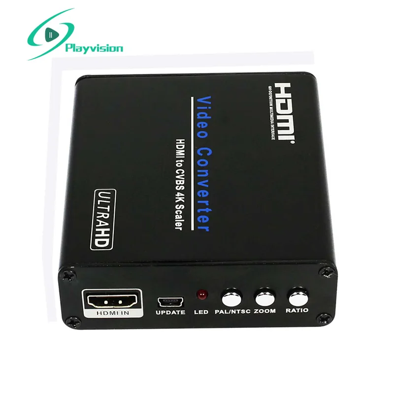 

Playvision Free shipping 4Kx2K HDMI to AV Converter Box,HDMI TO CVBS