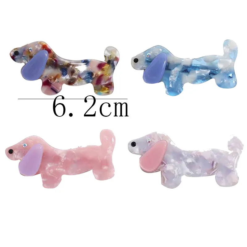 

dream-it-possible 2019 woman fashion Female Korean resin acetic acid hair pin bright dog animal sweet clip hairpin top clip