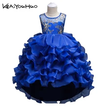 Платья с цветочным узором для девочек, недорогая детская одежда, блестящее Цветочное платье для дня рождения для девочек, детское свадебное платье-пачка, платье принцессы