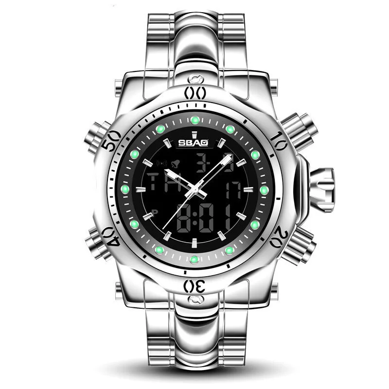 

Large Dial Men's Electronic Watch Steel with Alarm Clock Calendar Digital Watch