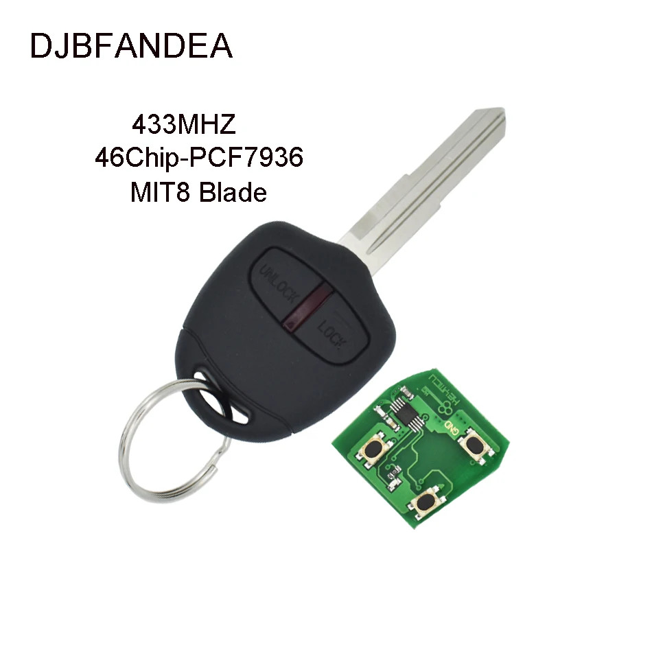 DJBFANDEA 2 кнопки ID46 Chip433MHZ дистанционный брелок для MITSUBISHI Outlander Pajero Triton ASX Lancer с FSK