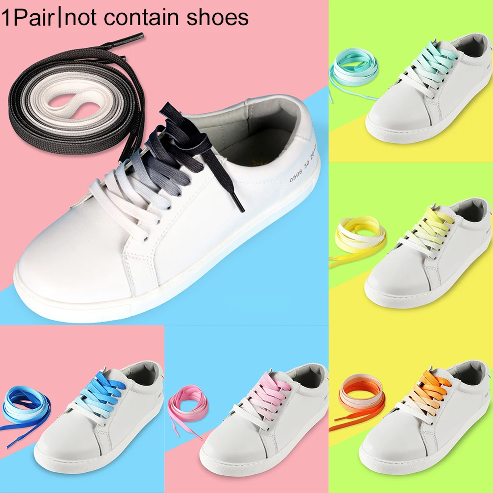 

Shoestring Flat Rainbow Durable Shoelace Gradient Ramp RFID Blocking Shoe Laces