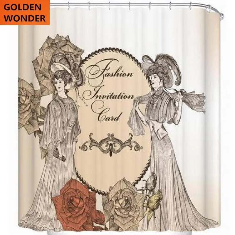 

Free Shipping New Design Beauty Chinise Style Shower Curtain Bathroom Curtain Data Printing Cortina Polyester Water-proof