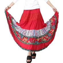 Летняя повседневная юбка Женская Saia Longa богемная печать винтажная Макси летняя Jupe Femme длинные юбки для дам элегантная женская одежда