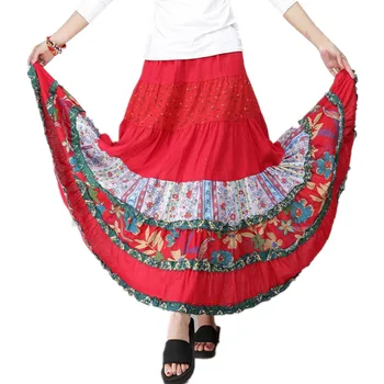 

2019 Summer Casual Skirt Womens Saia Longa Bohemian Print Vintage Maxi Summer Jupe Femme Long Skirt Ladies Elegant Woman Clothes