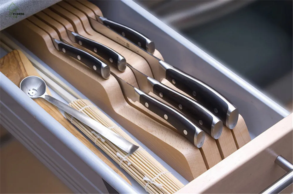 Fashion Creative Multifunctional Knife Holder Health Bamboo Knife Rest Easy To Cleaning Knife Rack Practical Kitchen Accessories6
