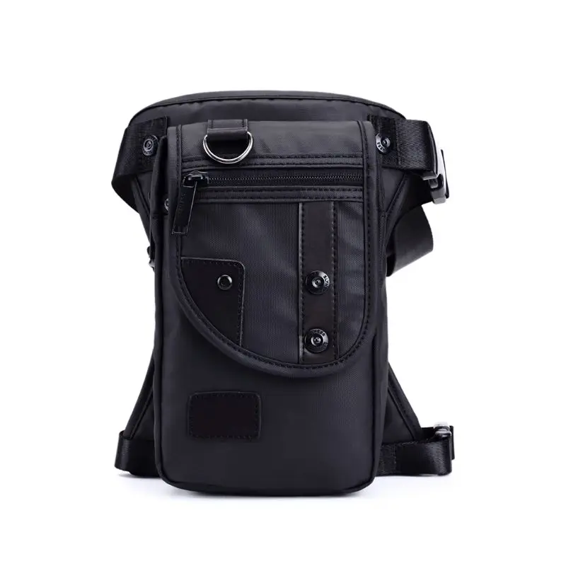 Поясная Сумка для ног, Мужская водонепроницаемая оксфордская сумка для путешествий, мотоциклетная тактическая нагрудная сумка - Цвет: Черный