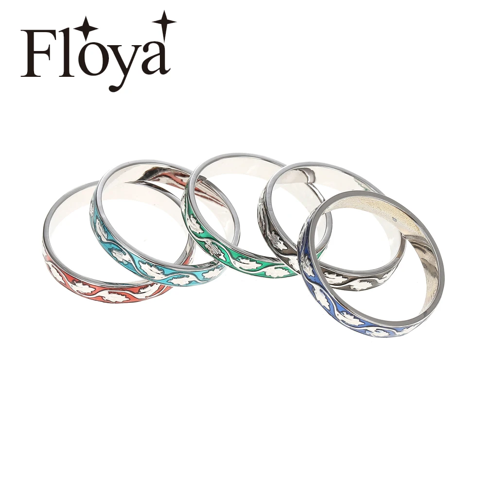 Floya лист стекируемые заполненные кольца Argent медные внутренние кольца 4 мм ширина Сменные комбинированные группы Arctic Symphony коллекция