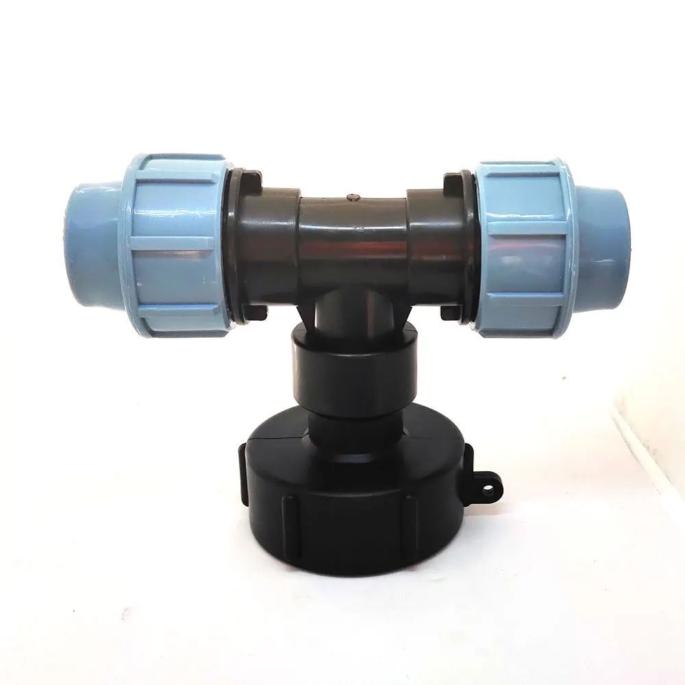 

T Type Reverse Osmosis Aquarium Quick Fitting 25mm To Mdpe Water Pipe Fittings Adapter For IBC Tank