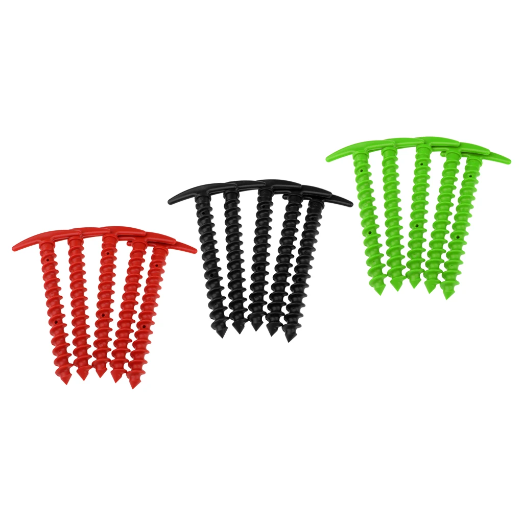 5pcs Plastic Stakes Small Tarp Stakes Tent Spikes for Sand Lawn Beach Blankets Compact Lightweight Tent Pegs