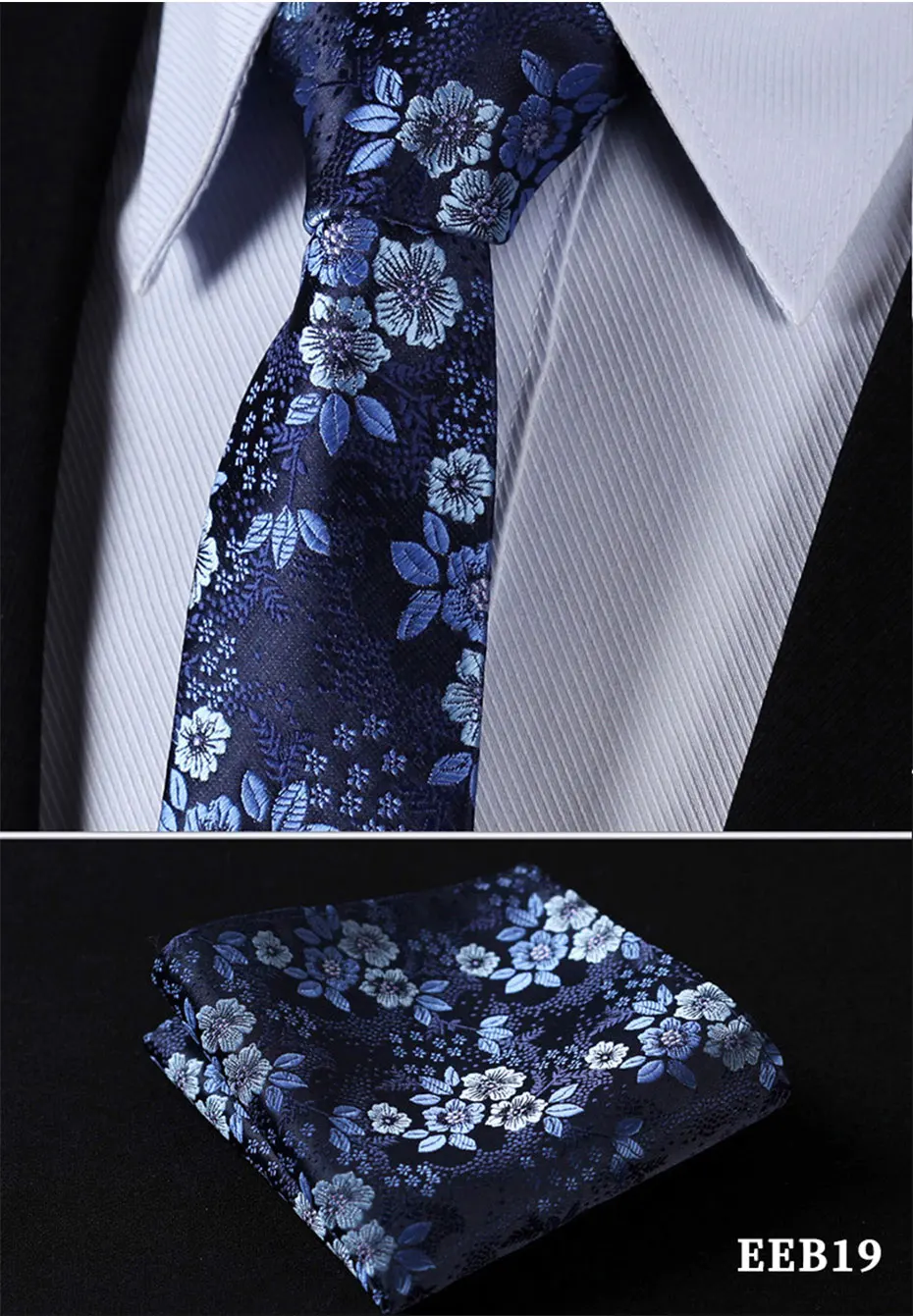 EFB цветочный 2,7" Шелковый тканый тонкий узкий мужской галстук Галстук платок Карманный квадратный костюм набор