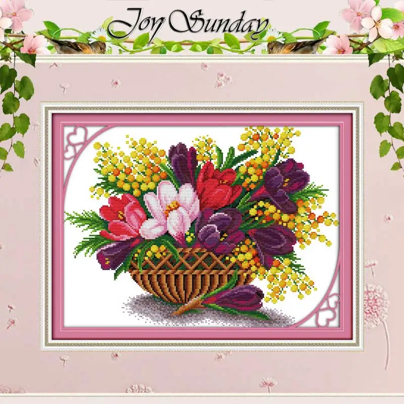 

Magnolia flower Patterns Counted Cross Stitch 11CT 14CT Cross Stitch Set Wholesale Cross-stitch Kit Embroidery Needlework
