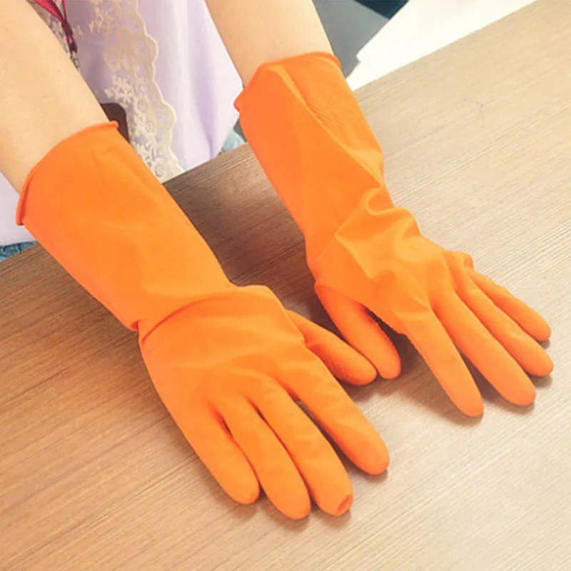 Waterproof Dishwashing Laundry gloves Multifunctional Long rubber Warm
