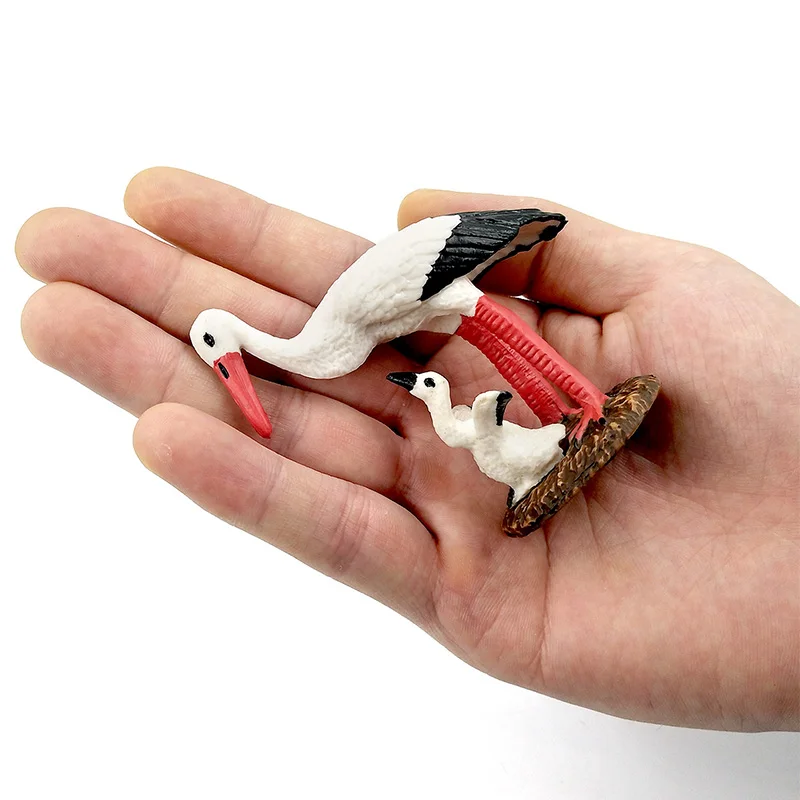 Simulatie Flamingo Witte kraan Miniatuur Diermodel vogel Beeldje home decor miniatuur fairy tuin decoratie accessoires