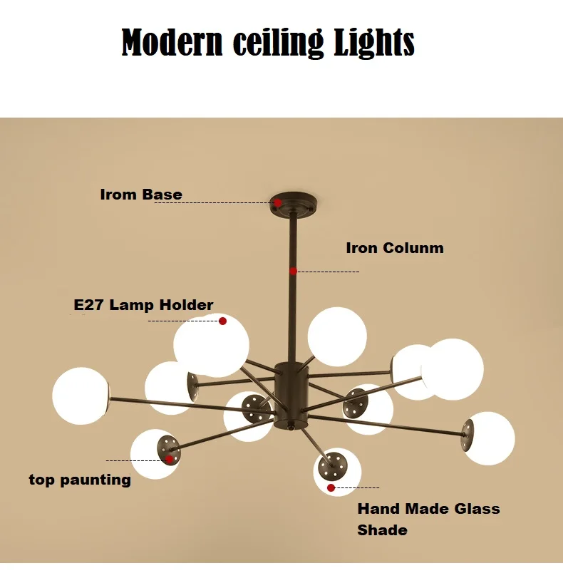 Ретро Современная Потолочная люстра, современная стеклянная люстра, светильник, Скандинавская столовая, кухонный светильник, подвесной светильник