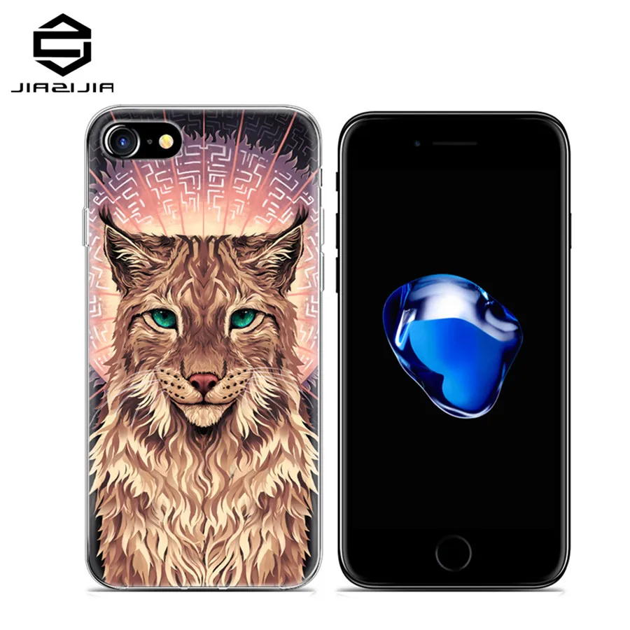 Для Apple iPhone 6 Plus 7 Мобильного Телефона Soft Case Мода для Животных Тотем Живопись