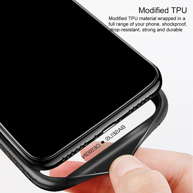Baseus роскошный оригинальный чехол из закаленного стекла для iPhone Xs Max XR 2018 телефона